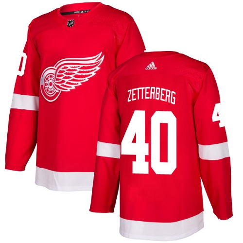 Men's Adidas Detroit Red Wings #40 Henrik Zetterberg Red Stitched NHL Jersey
